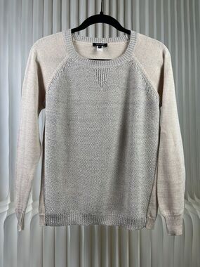 Light Beige Sparkly Knit Pullover Sweater